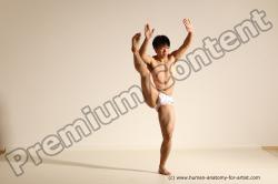 Underwear Martial art Man Asian Moving poses Average Short Black Dynamic poses Academic